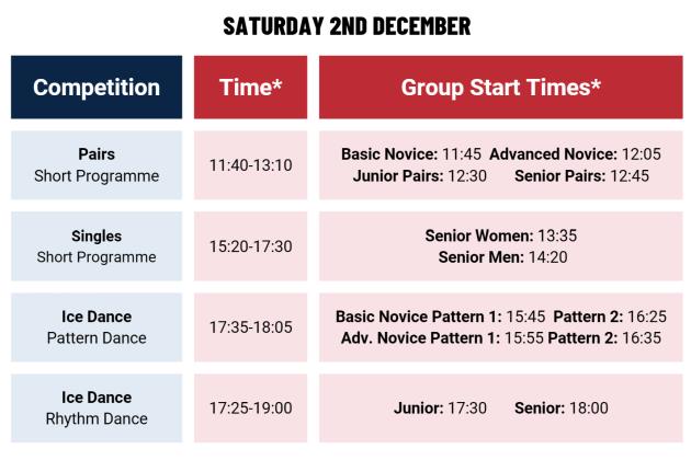 SATURDAY 2ND DECEMBER